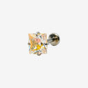 Sparkling Sugar Cube Titanium Flat Back Earrings