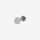Sparkling Sugar Cube Titanium Flat Back Earrings