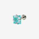 Sparkling Sugar Cube Titanium Flat Back Earrings