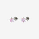 Sparkling Sugar Cube Titanium Flat Back Earrings