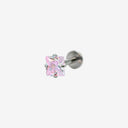 Sparkling Sugar Cube Titanium Flat Back Earrings