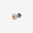 Sparkling Sugar Cube Titanium Flat Back Earrings