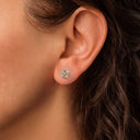 Sparkling Sugar Cube Titanium Flat Back Earrings