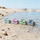 Sparkling Sugar Cube flat back earrings