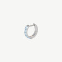 Square CZ Huggie Titanium Hoop Earrings