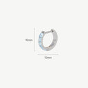 Square CZ Huggie Titanium Hoop Earrings