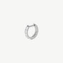 Square CZ Huggie Titanium Hoop Earrings