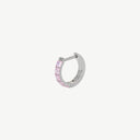 Square CZ Huggie Titanium Hoop Earrings