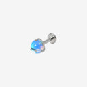 Three-Prong Moonstone Ball Titanium Flat Back Earrings