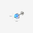 Three-Prong Moonstone Ball Titanium Flat Back Earrings