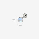 Three-Prong Moonstone Ball Titanium Flat Back Earrings