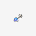 Three-Prong Moonstone Ball Titanium Flat Back Earrings