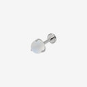 Three-Prong Moonstone Ball Titanium Flat Back Earrings