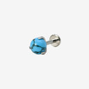 Three-Prong Turquoise flat back earrings