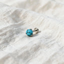 Three-Prong Turquoise flat back earrings