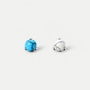 Three-Prong Turquoise flat back earrings