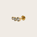 Three-Stone Graduated CZ Flat Back Stud Earring