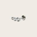 Three-Stone Graduated CZ Flat Back Stud Earring