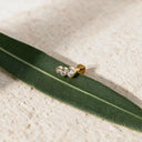 Three-Stone Graduated CZ Flat Back Stud Earring