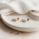 Three-Stone Graduated CZ Flat Back Stud Earring