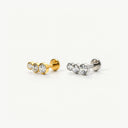 Three-Stone Graduated CZ Flat Back Stud Earring