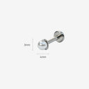 Three-Prong Pearl Setting Titanium Flat Back Stud Earrings