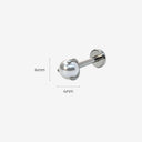 Three-Prong Pearl Setting Titanium Flat Back Stud Earrings