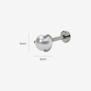 Three-Prong Pearl Setting Titanium Flat Back Stud Earrings
