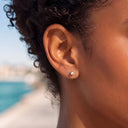 Three-prong Pearl Setting flat back earrings