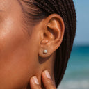 Three-prong Pearl Setting flat back earrings