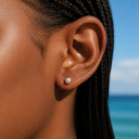 Three-prong Pearl Setting flat back earrings