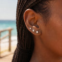 Three-prong Pearl Setting flat back earrings