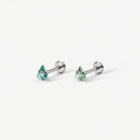 Triangular Zircon Titanium Flat Back Earrings