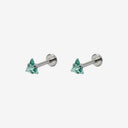 Triangular Zircon Titanium Flat Back Earrings