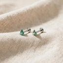 Triangular Zircon flat back earrings