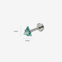 Triangular Zircon Titanium Flat Back Stud Earrings