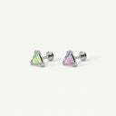 Triangular Jelly Opal Titanium Flat Back Earrings