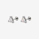 Triangular Jelly Opal Titanium Flat Back Earrings