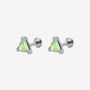 Triangular Jelly Opal Titanium Flat Back Earrings