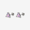 Triangular Jelly Opal Titanium Flat Back Earrings