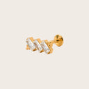 Triple Baguette Zigzag flat back earrings