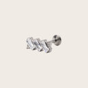 Triple Baguette Zigzag flat back earrings