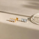 Triple Baguette Zigzag flat back earrings