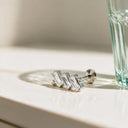 Triple Baguette Zigzag flat back earrings