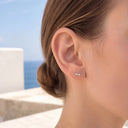 Triple Baguette Zigzag flat back earrings