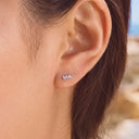 Triple Baguette Zigzag flat back earrings