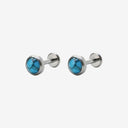 Turquoise Cabochon Titanium Flat Back Earrings