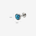 Turquoise Cabochon Titanium Flat Back Earrings