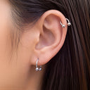 U-Shape Ball & Cone Huggie Titanium Hoop Earrings