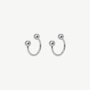 U-Shape Ball & Cone Huggie Titanium Hoop Earrings